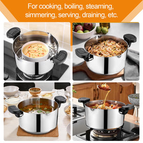 P&P CHEF pasta pot 6qt capacity suits family meals and batch cooking.