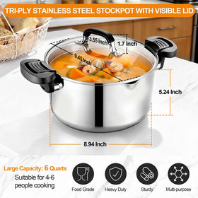 P&P CHEF pasta pot with glass lid lets you monitor progress without lifting.