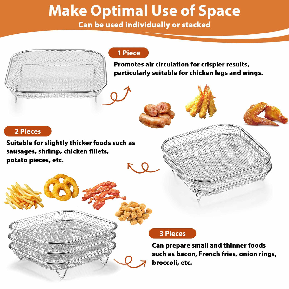 P&P CHEF premium stainless steel rack resists rust during daily use.