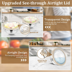Smooth rim and wide base of P&amp;P CHEF bowls provide comfortable handling and stability.
