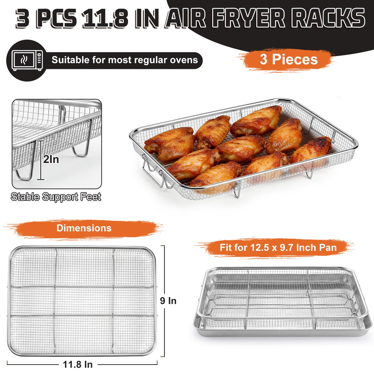 P&P CHEF stainless steel basket detail with smooth edges for safe handling.
