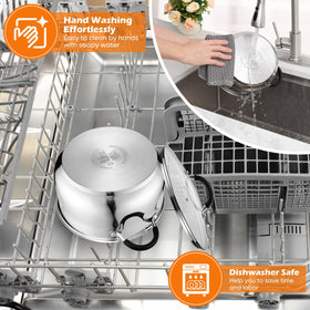P&P CHEF 4 Qt stock pot compatible with induction cooktops and versatile stoves.