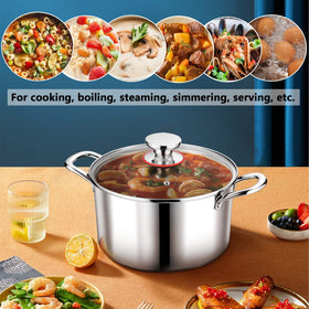 P&P CHEF tri-ply base delivers even heat across the pot.