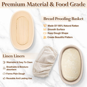 P&P CHEF textured surface proofing basket helps create attractive dough patterns.