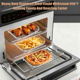 P&P CHEF versatile 3-layer set fits pans for roasting baking and dehydrating.