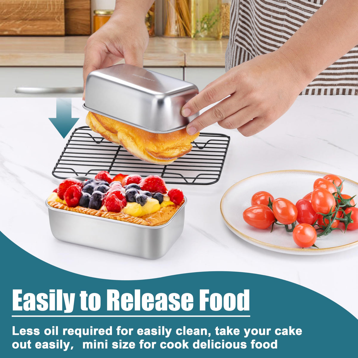 P&P CHEF versatile mini loaf pan for bread or brownies.