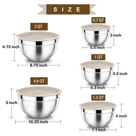 P&P CHEF bowls with wide rims for comfortable grip