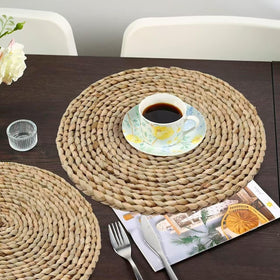 PPB2K natural water hyacinth mats bring casual dining elegance.
