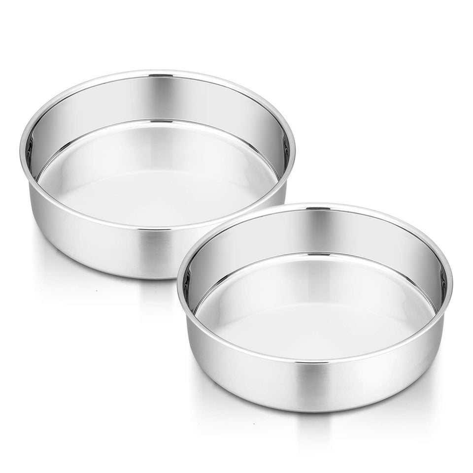 P&P CHEF 6-inch cake pan set full view, ideal for layered cakes.