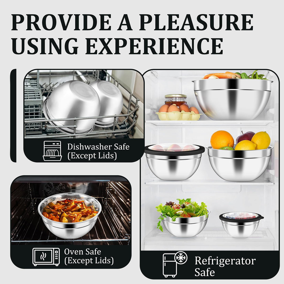 P&P CHEF bowls nest securely for compact storage.