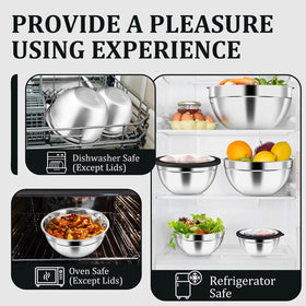 P&P CHEF bowls nest securely for compact storage.