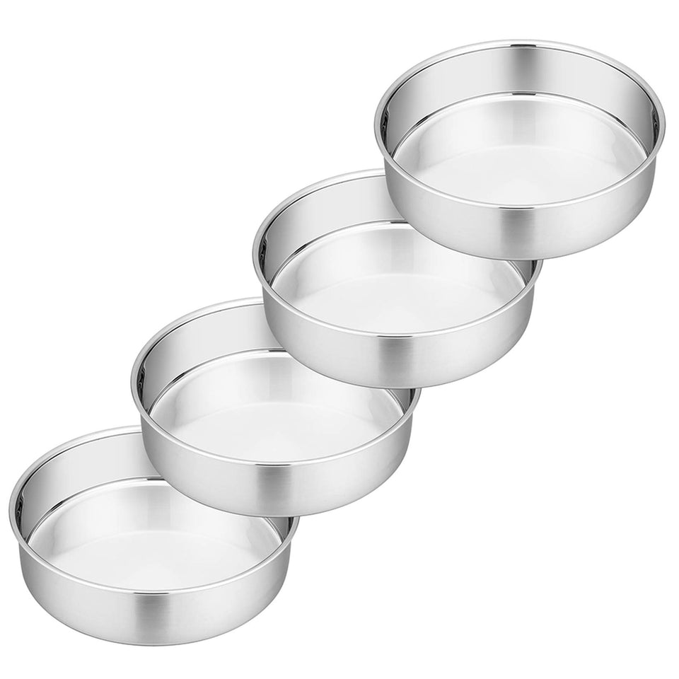 PP CHEF cake pan set 4-pack in 6-inch size for precise multi-tier layers.