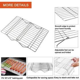 P&P CHEF collapsible feet design keeps rack stable and easy to store
