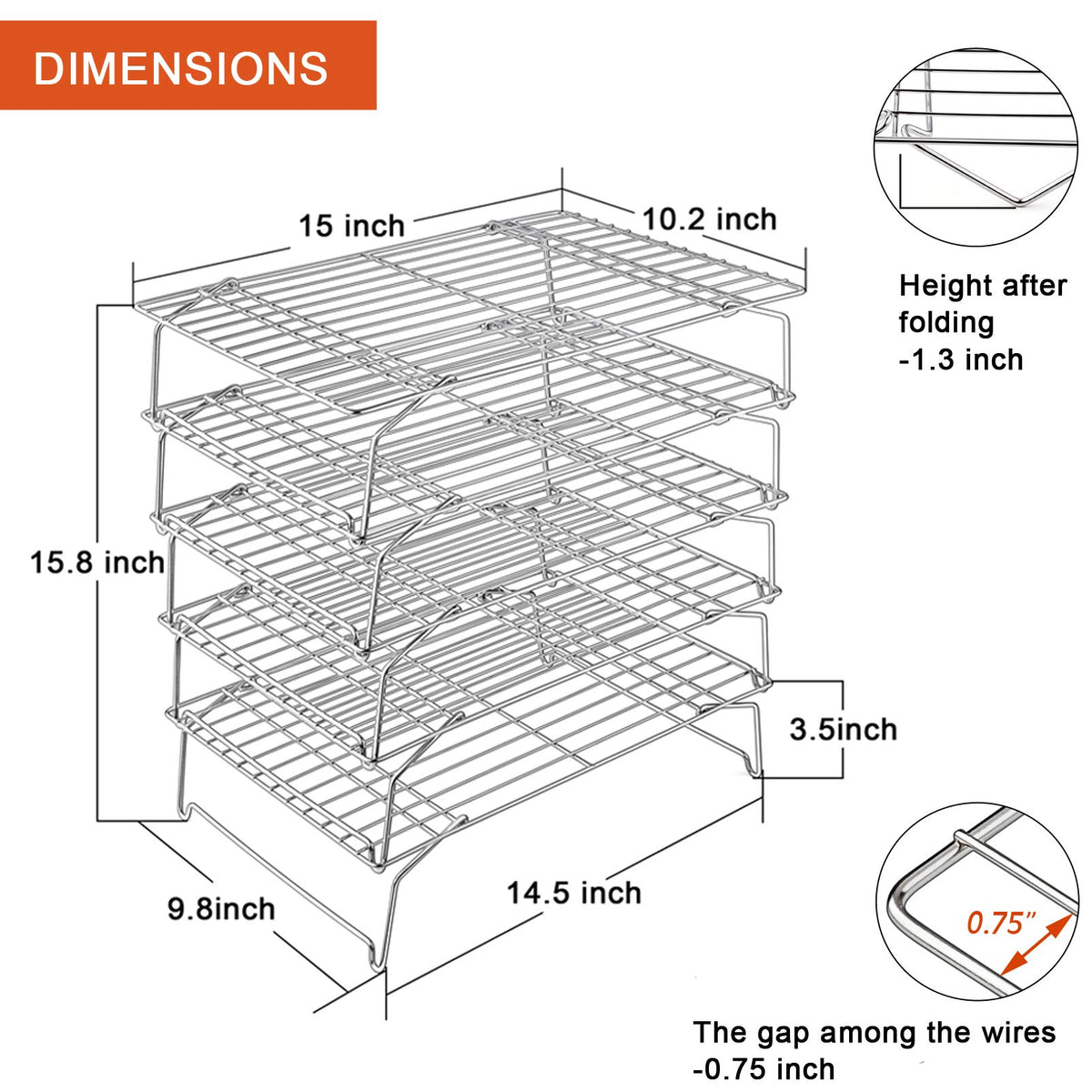 P&P CHEF compact folded storage rack fits in cabinets for quick storage