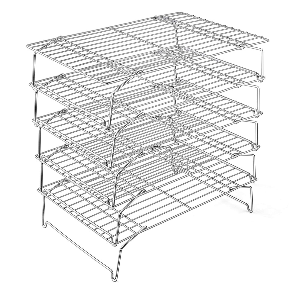 P&P CHEF 5-tier cooling rack in stainless steel for even cooling of pastries