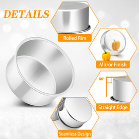 PP CHEF 2-inch depth cake pans; sturdy layers for even bake.