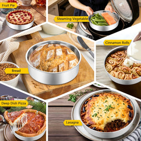 P&P CHEF dishwasher-safe cake pans save time on cleanup.