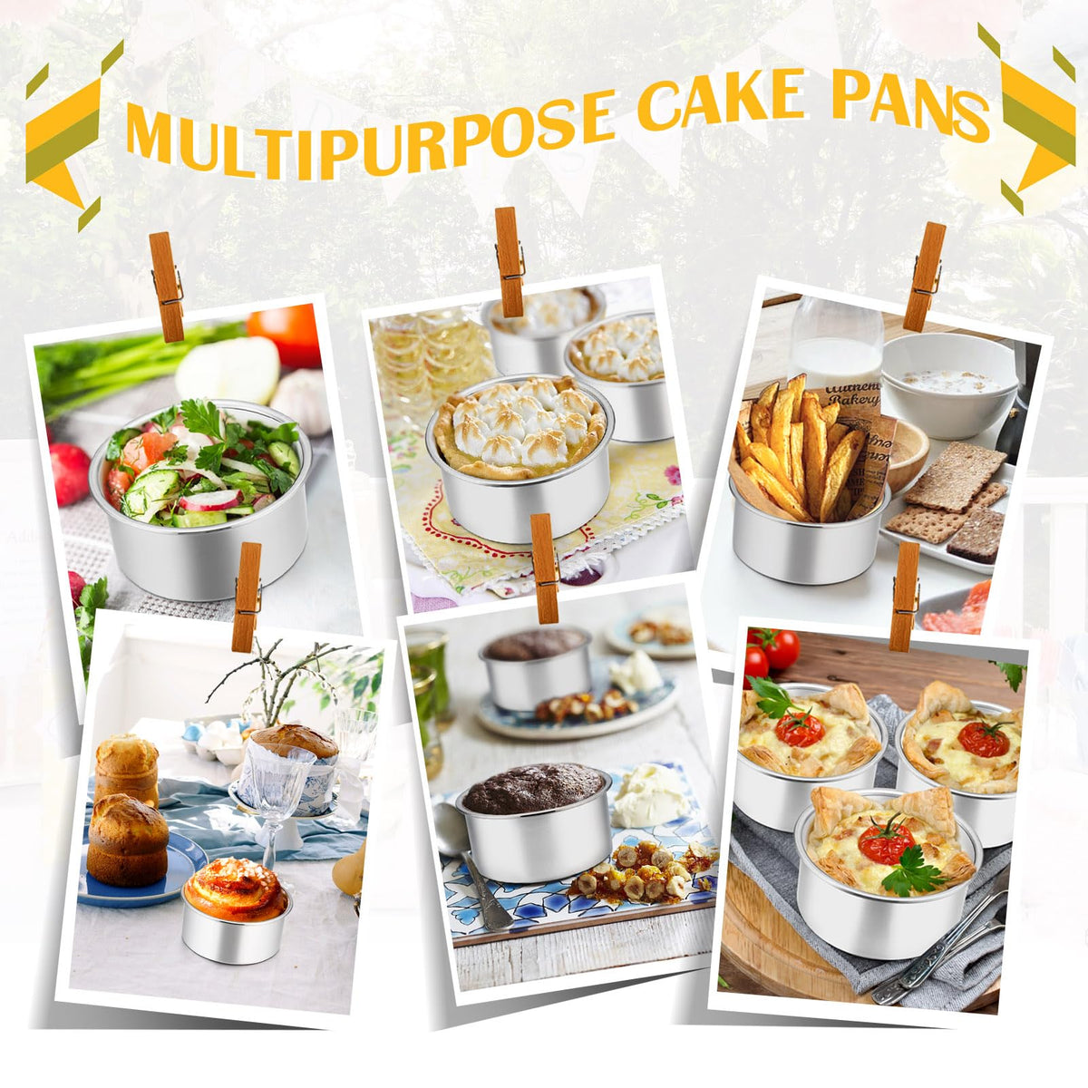 PP CHEF dishwasher-safe cake pans; easy cleanup after baking.