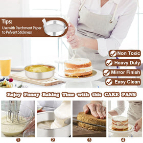 One-piece construction prevents leaks and helps bake even, uniform cakes.