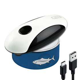 PPLJQS Rechargeable Can Opener on counter demonstrating easy one touch use