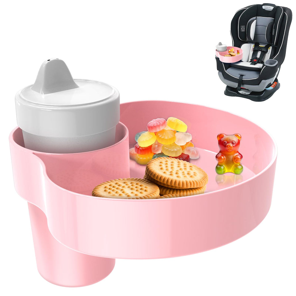 PPTSLID car seat snack tray with cup holder for mess-free journeys