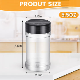 PPXHFV clear PET spice jars showcase spices at a glance for quick prep.
