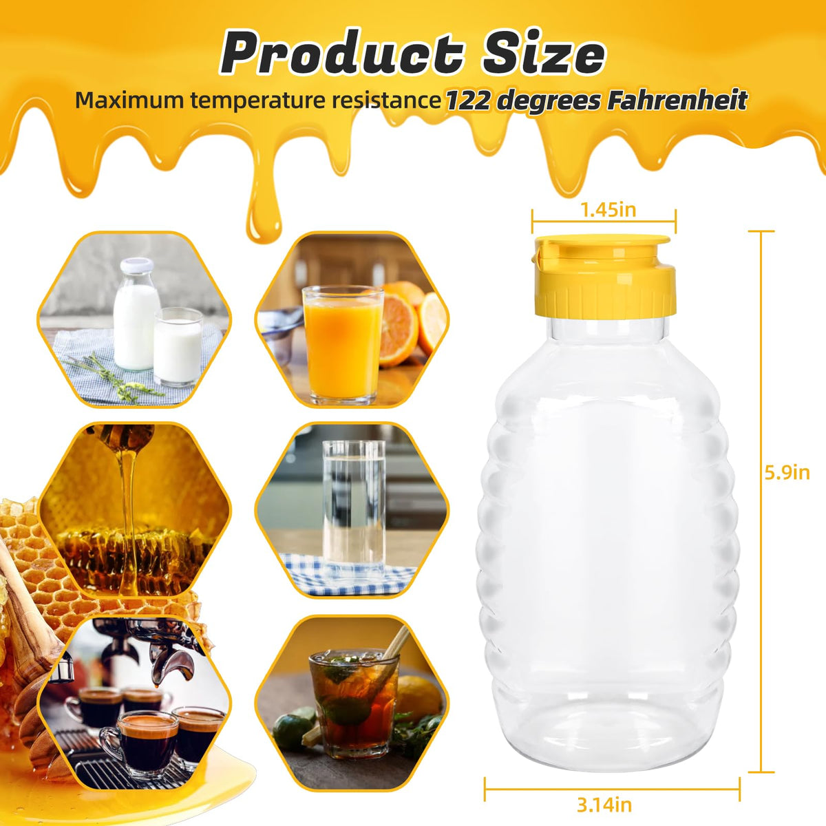 PPXHFV leakproof flip-top cap prevents drips and sticky counters.