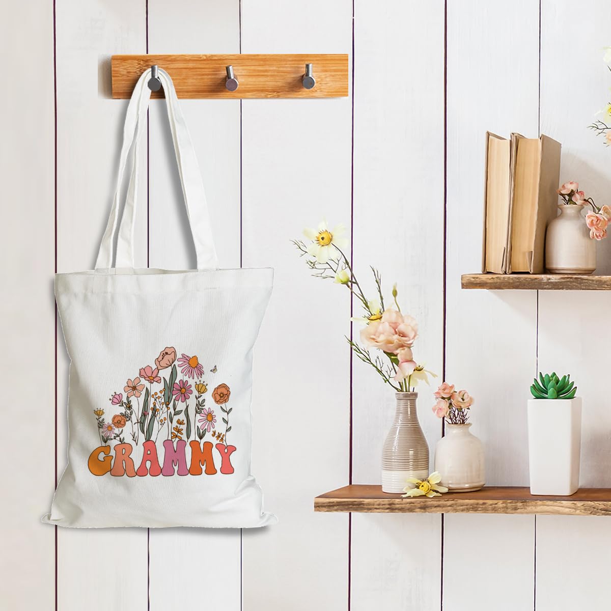 PQV reusable cotton tote eco friendly for groceries and gifts