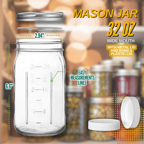PR1M3 32oz jar on pantry storage demonstrates jam, salsa, and broth organization.