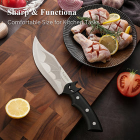 Pracaniz Bat Design Knife handle close-up reveals intricate decorative accents