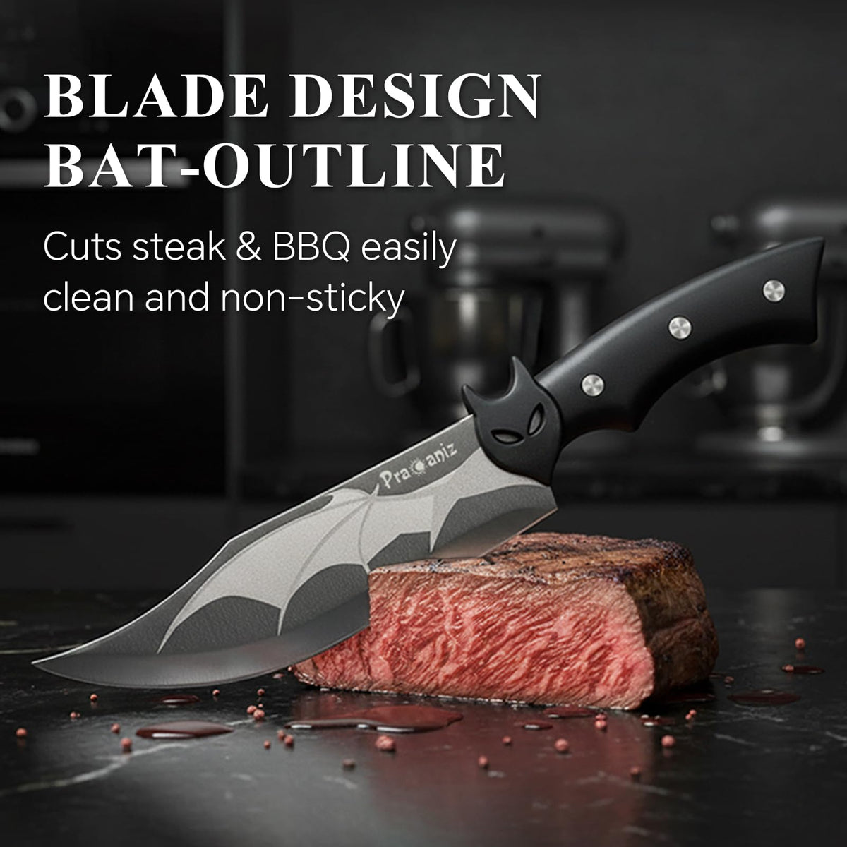 Pracaniz Bat Design Knife safe grip ensures controlled handling