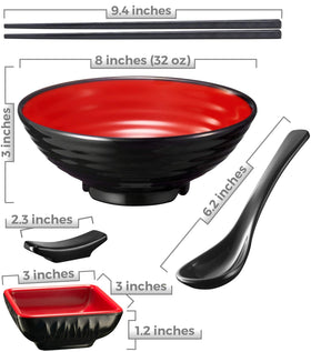 Practimondo dipping bowls paired with ramen bowls for sauces and broths at home.