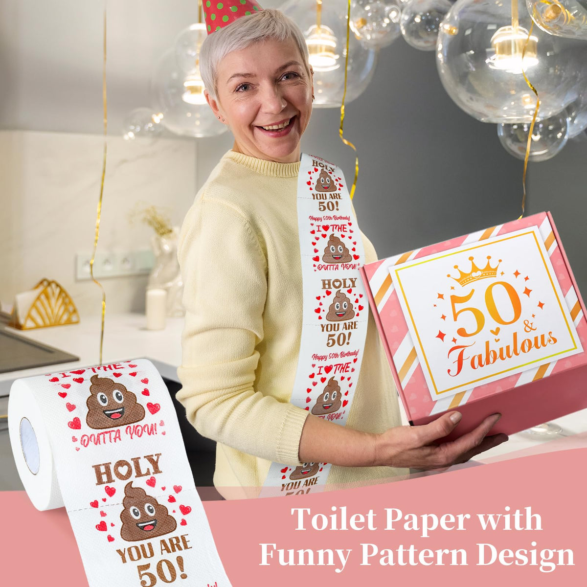 Pradnel 50th birthday card for her with cheerful, heartfelt messages
