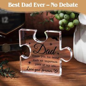 Pradnel Dad Gift Basket acrylic puzzle decoration brightens desk space.