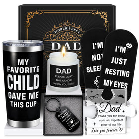 Pradnel Dad Gift Basket insulated tumbler for on-the-go temperature control.