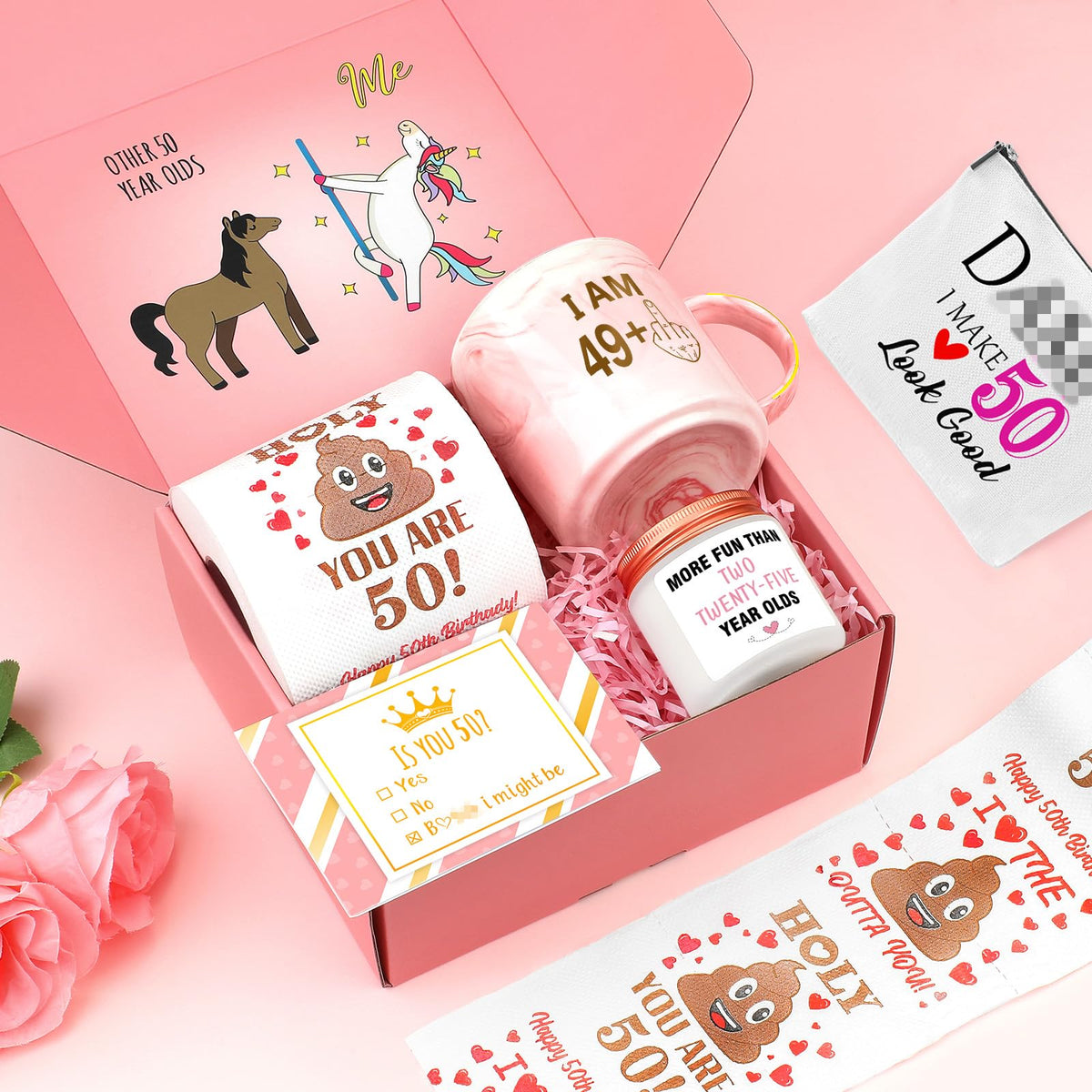 Pradnel funny toilet paper design offers a playful touch for her 50th celebration