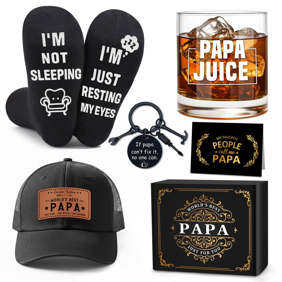 Pradnel papa gifts gift box with six items, ready to give for birthdays and holidays