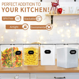 PRAKI 20-label set helps organize flour, sugar, and staples.
