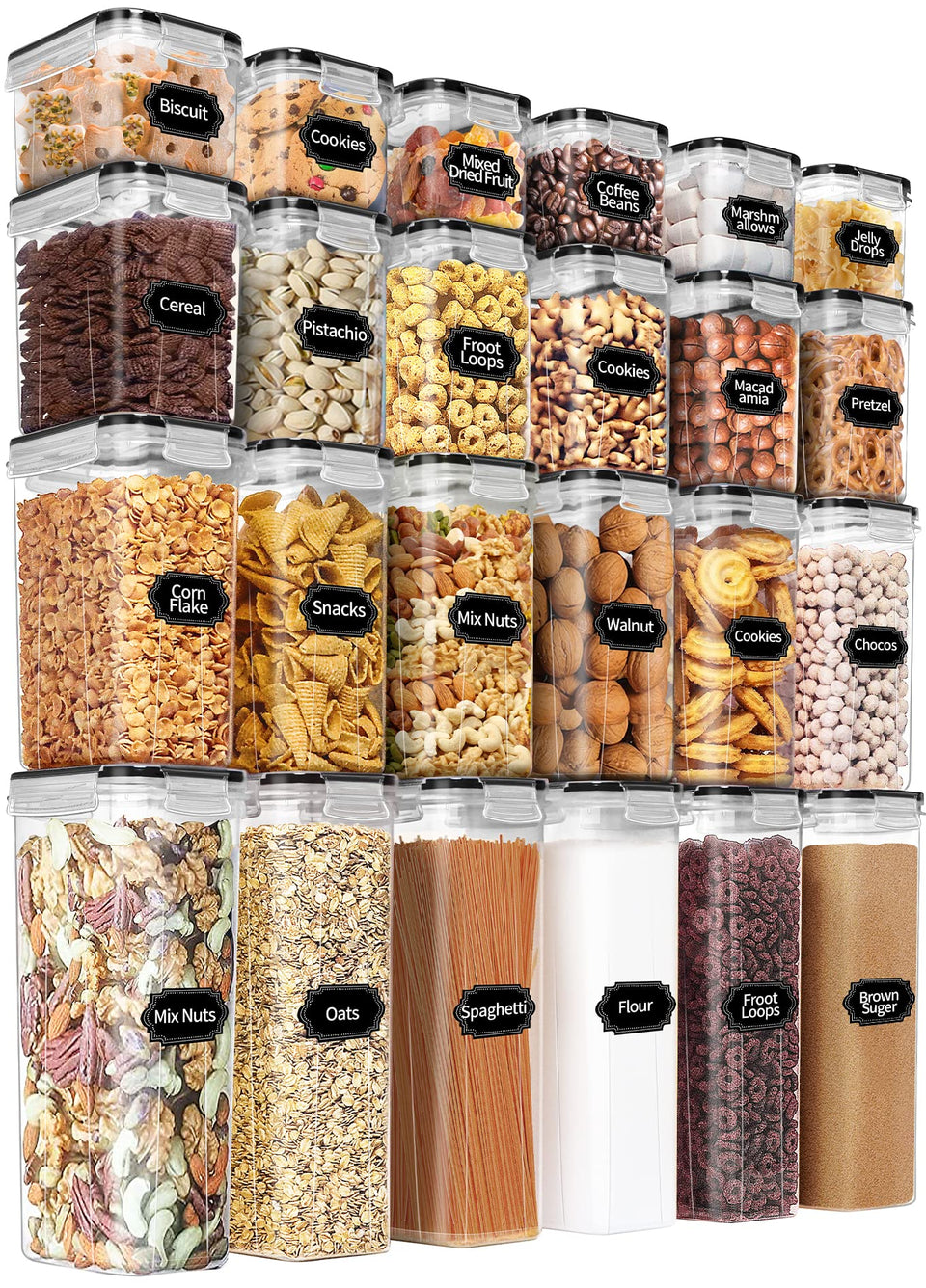 PRAKI airtight container bundle with clear visibility for easy pantry organization.