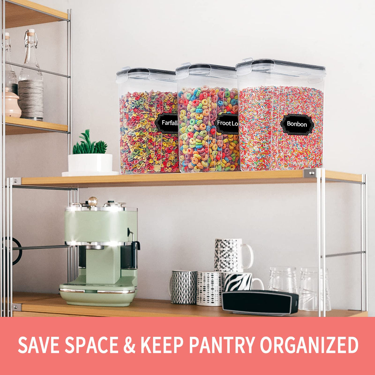 Label and marker help organize ingredients and dates.