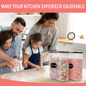 Measuring cup included for quick portion checks.