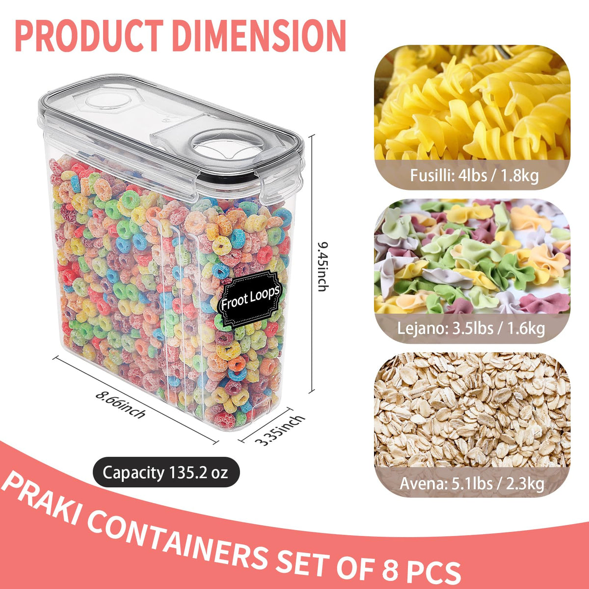 Praki container showing silicone seal for airtight storage.