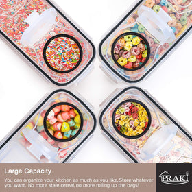 PRAKI chalkboard labels with marker help track cereal names and dates.