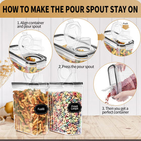 PRAKI dual pour spouts allow clean, mess-free pouring from containers.