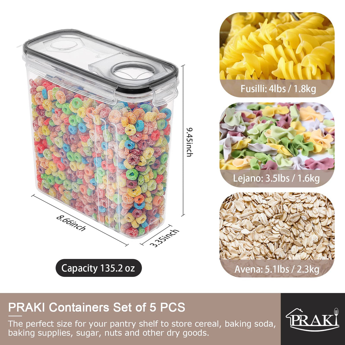 PRAKI easy-pour design for mess-free serving and controlled portions.