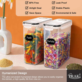 PRAKI four-sided locking lids with silicone seal keeps items fresh.