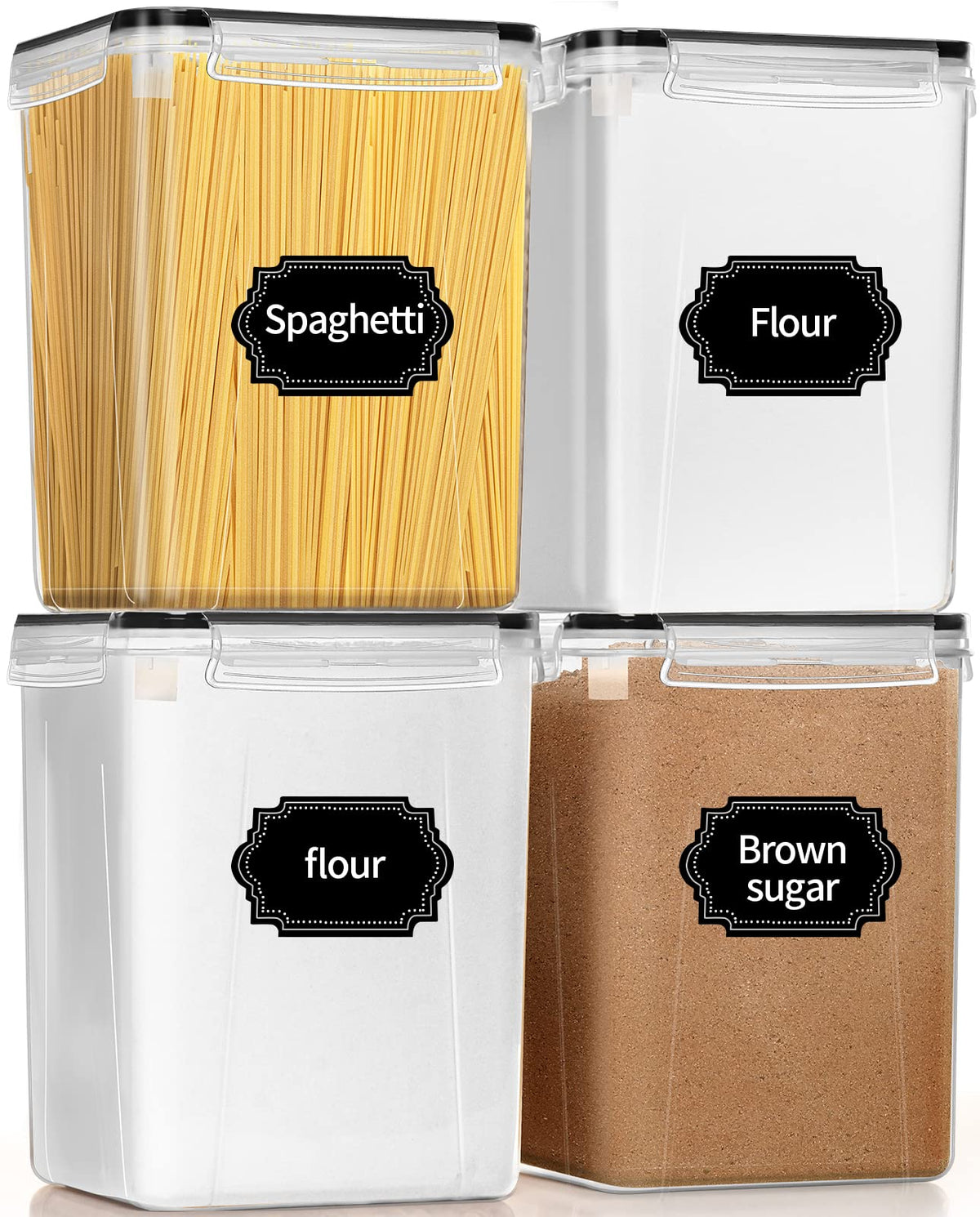 PRAKI four 5.2L airtight containers for bulk pantry storage.
