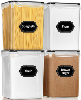PRAKI four 5.2L airtight containers for bulk pantry storage.
