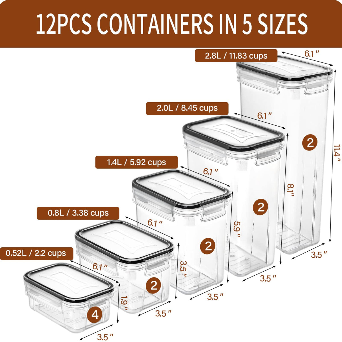 PRAKI large tall and large containers stacked to save space
