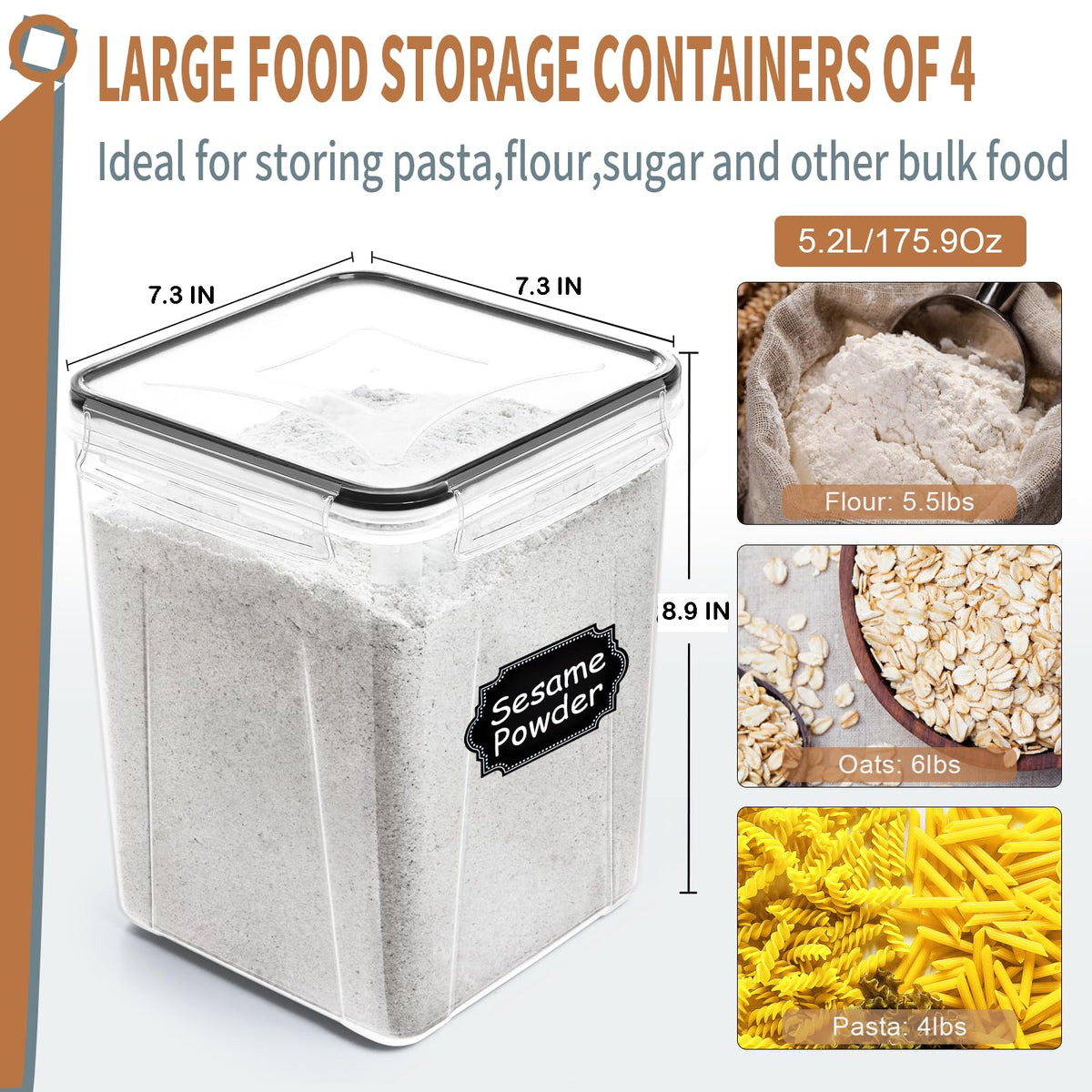 PRAKI side-locking lid with silicone gasket ensuring airtight freshness.